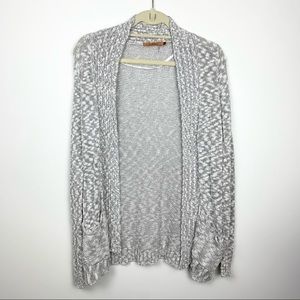 Belldini Cotton Gray Marled Long Sleeve Cardigan